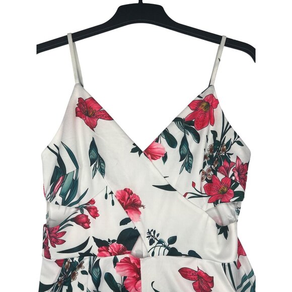 CBR Floral Print Womens Romper With Lace Hem & Adjustable Straps Large - Picture 4 of 12